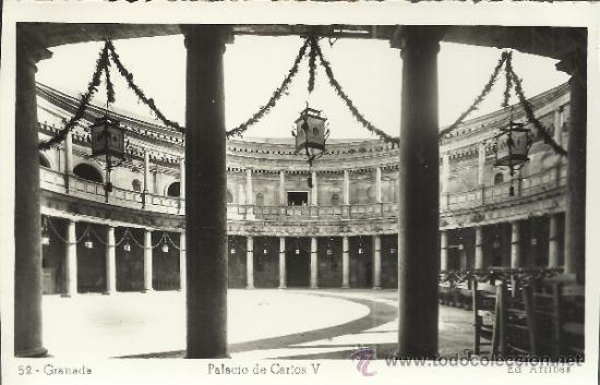 Postales: GRANADA PALACIO DE CARLOS V SIN ESCRIBIR - Foto 1