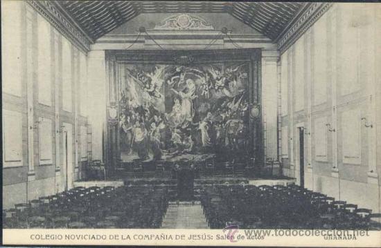 Postales: GRANADA.- COLEGIO NOVICIADO DE LA COMPA&Ntilde;&Iacute;A DE JES&Uacute;S: SAL&Oacute;N DE ACTOS