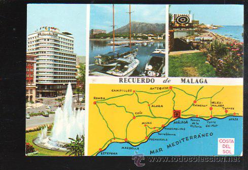 Cartes Postales: TARJETA POSTAL DE MALAGA - VARIAS VISTAS. 52. EDICIONES POSTAL INTER.