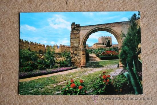 Postales: Almeria. Alcazaba. Vista parcial y arco romano.