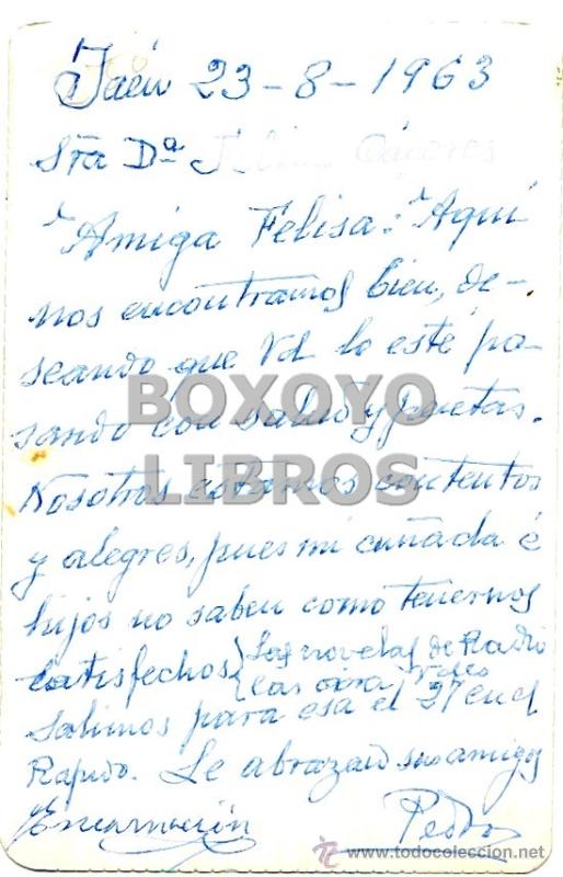 Postales: Santo Rostro. Ja&eacute;n. Escrita en 1963 - Foto 2