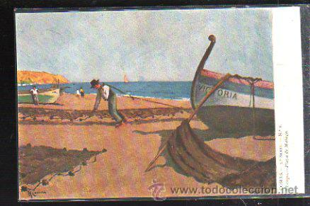 Postales: TARJETA POSTAL  MALAGA - EL COPO. PLAYA DE MALAGA. COMAS. 3&ordf; SERIE. N&ordm; 1