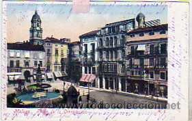 Postales: Malaga. Purger 1818. Papeler&iacute;a catalana 2. Plaza de la Constitucion. Reverso sin dividir.