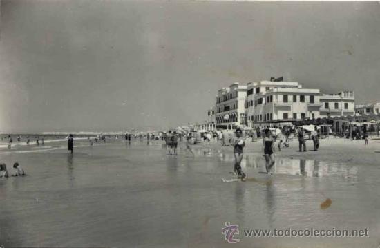 Postales: C&Aacute;DIZ.- HOTEL Y PLAYA VICTORIA