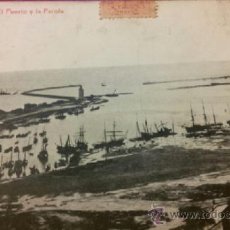 Postales: POSTAL MALAGA EL PUERTO Y LA FAROLA - FOTOTIPIA THOMAS BARCELONA. Lote 36720483