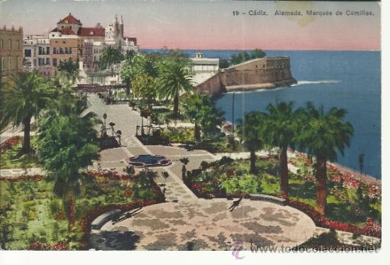 Postales: CADIZ ALAMEDA SIN ESCRIBIR