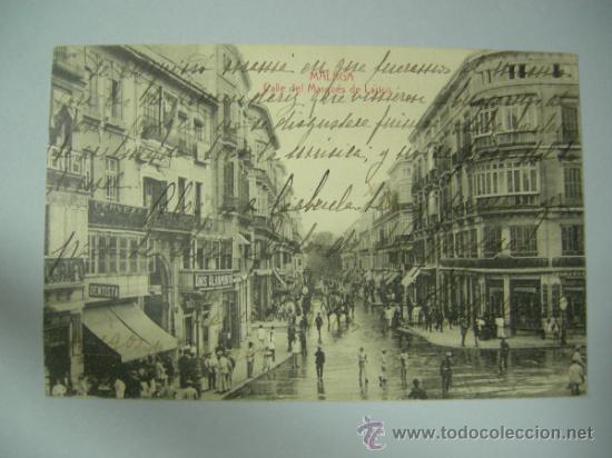 Postales: POSTAL DE MALAGA - CALLE DEL MARQUES DE LARIOS - ED. R. TOVAL, ANIMADA, CIRCULADA