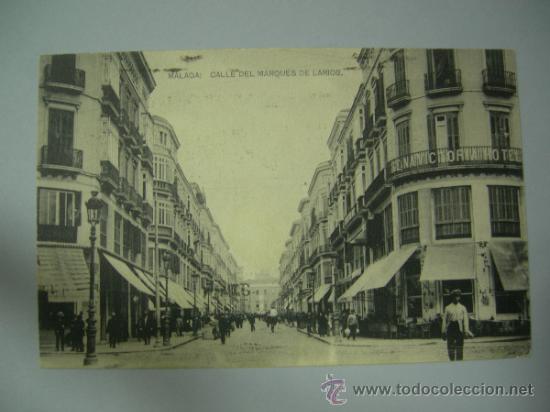 Postales: POSTAL DE MALAGA - CALLE DEL MARQUES DE LARIOS - LIBRERIA RIVAS, ANIMADA, CIRCULADA