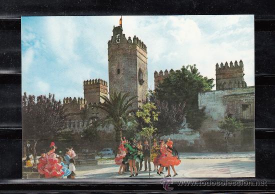 Postales: 24 PUERTO DE SANTA MARIA. PLAZA DE ALONSO EL SABIO Y CASTILLO DE SAN MARCOS