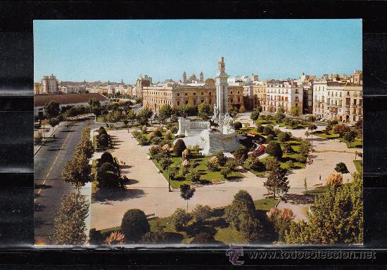 Postales: N&ordm; 464. CADIZ. PLAZA DE ESPA&Ntilde;A Y MONUMENTO A LAS CORTES