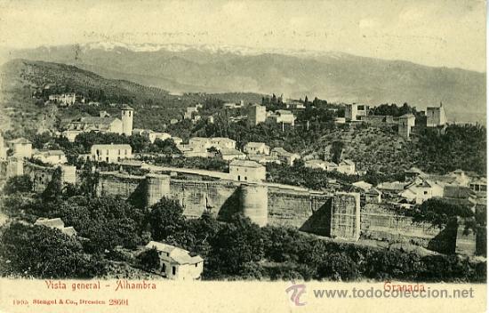 Postales: GRANADA. VISTA GENERAL DE LA ALHAMBRA. - Foto 1