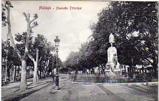 Postkarten: Malaga. Alameda principal. Edit Domingo del Rio. Sin circular.