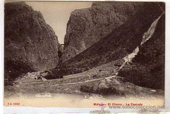 Postales: Malaga. El chorro la Cascada. PZ 10467 Reverso dividido sin circular.