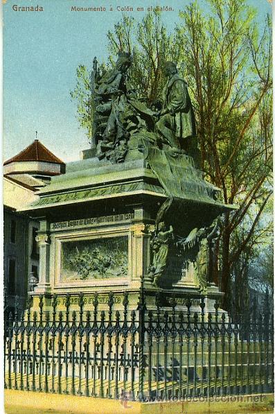 Postales: GRANADA. MONUMENTO A COL&Oacute;N EN EL SAL&Oacute;N - Foto 1