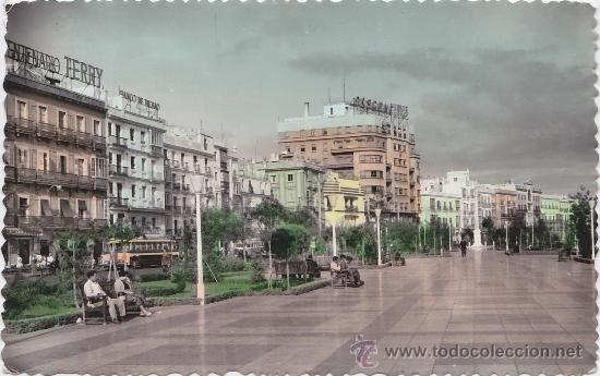 Postales: POSTAL CADIZ COLOREADA- AVENIDA DE RAMON DE CARRANZA-ED. SICILIA N&ordm;103- CIRCULADA 1958.