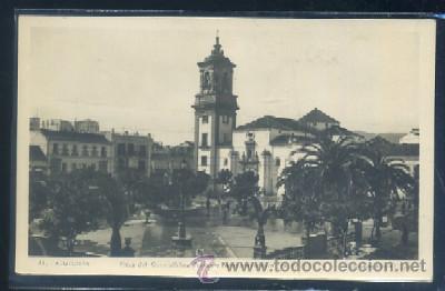 Postales: POSTAL DE ALGECIRAS(C&Aacute;DIZ) PLAZA DEL GENERALISIMO FRANCO Y PARROQUIA DE NTRA. SRA. DE LA PALMA N&ordm; 41