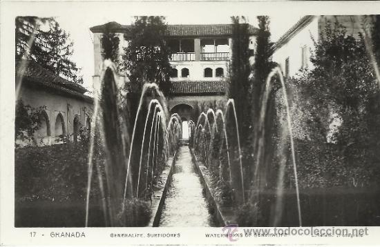 Postales: GRANADA GENERALIFE SIN ESCRIBIR - Foto 1