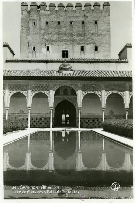 Postales: 26. GRANADA. ALHAMBRA. TORRE DE COMARES Y PATIO DE ARRAYANES. - Foto 1
