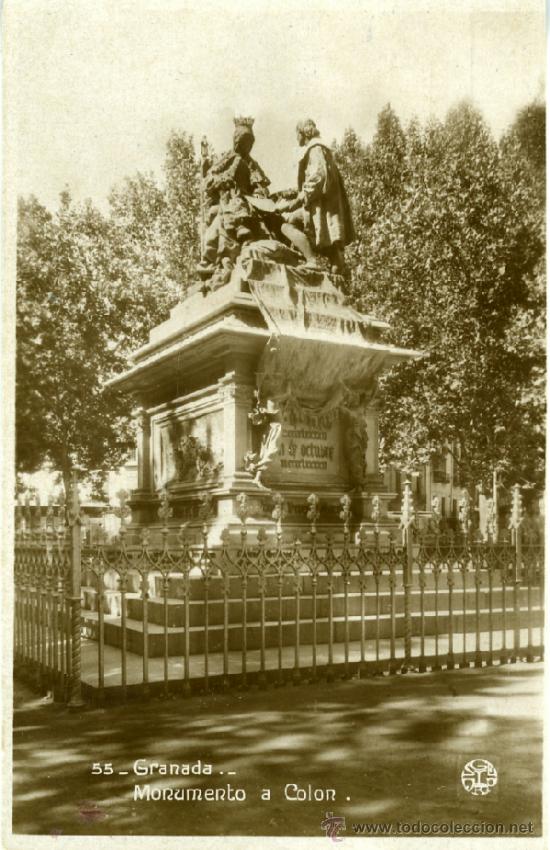 Postales: 55. GRANADA. MANUMENTO A COL&Oacute;N. - Foto 1