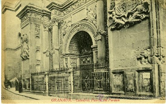 Postales: GRANADA. CATEDRAL. PUERTA DEL PERD&Oacute;N. - Foto 1