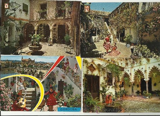 Postales: Cordoba.8 postales de patios cordobeses a&ntilde;os 60