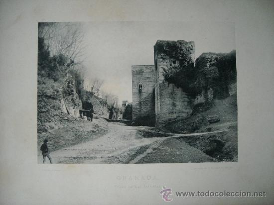 Postales: LAMINA FOTO HAUSER Y MENET, 1891,GRANADA, TORRE DE LAS INFANTAS