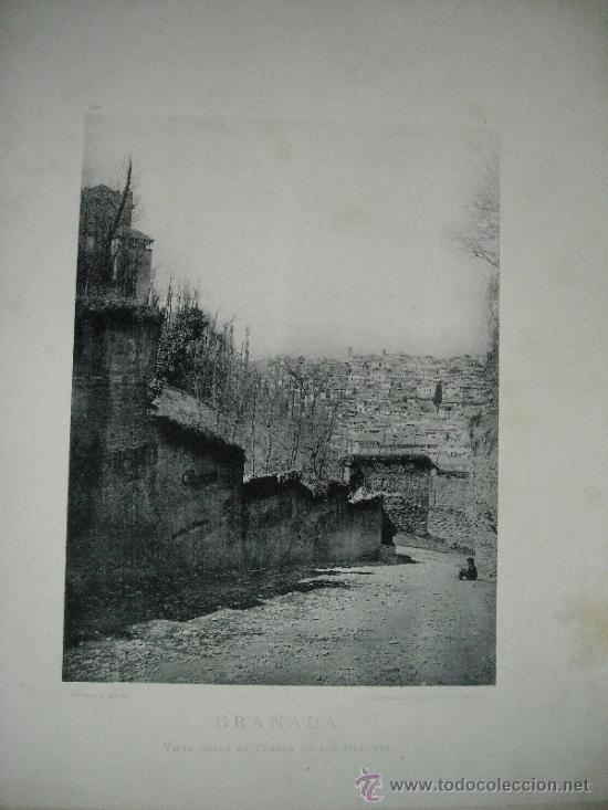 Postales: LAMINA FOTO HAUSER Y MENET, 1891,GRANADA, VISTA DESDE LA CUESTA DE LOS MUERTOS