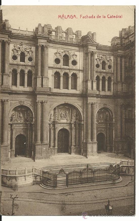 Postales: MALAGA.-FACHADA CATEDRAL.-EDICION CEREGUMIL.-FOTOTIPIA THOMAS