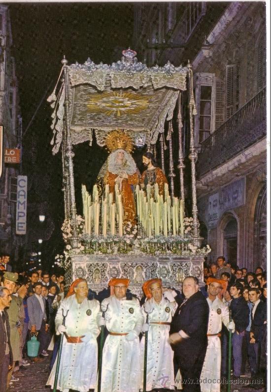 Postales: SEMANA SANTA CADIZ - NUESTRA SE&Ntilde;ORA DE LAS ANGUSTIAS Y SAN JUAN EVANGELISTA