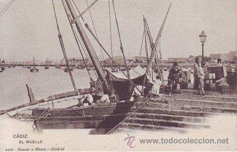 Postais: CADIZ. El muelle (H.M. 1216).