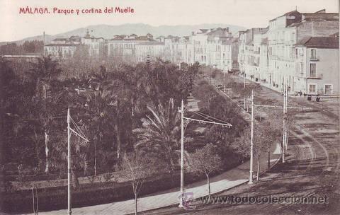 Postales: MALAGA. Parque y cortina del Muelle. - Foto 1