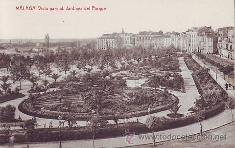 Postais: MALAGA. Vista parcial. Jardines del Parque.