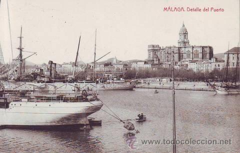 Postales: MALAGA. Detalle del Puerto.