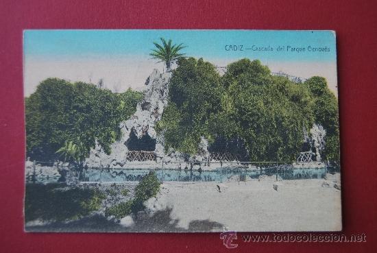 Postales: POSTAL DE CADIZ: CASCADA DEL PUERTO GENOV&Eacute;Z