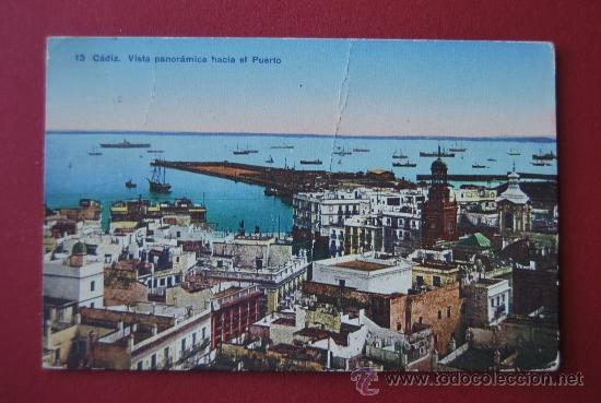 Postales: POSTAL DE CADIZ: VISTA PANOR&Aacute;MICA HACIA EL PUERTO