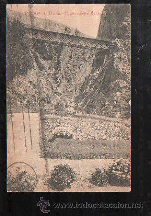 Cartoline: TARJETA POSTAL DE MALAGA - EL CHORRO. PUENTE SOBRE EL GAITAN.