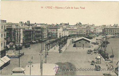 Postales: C&aacute;diz. Aduana y Calle Isaac Peral. - Foto 1