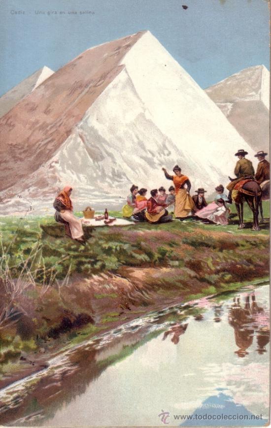 Cartoline: CADIZ - UNA GIRA EN UNA SALINA