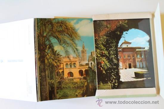 Postales: Desplegable de 9 postales. Reales Alc&aacute;zares de Sevilla. Editorial Patrimonio Nacional.