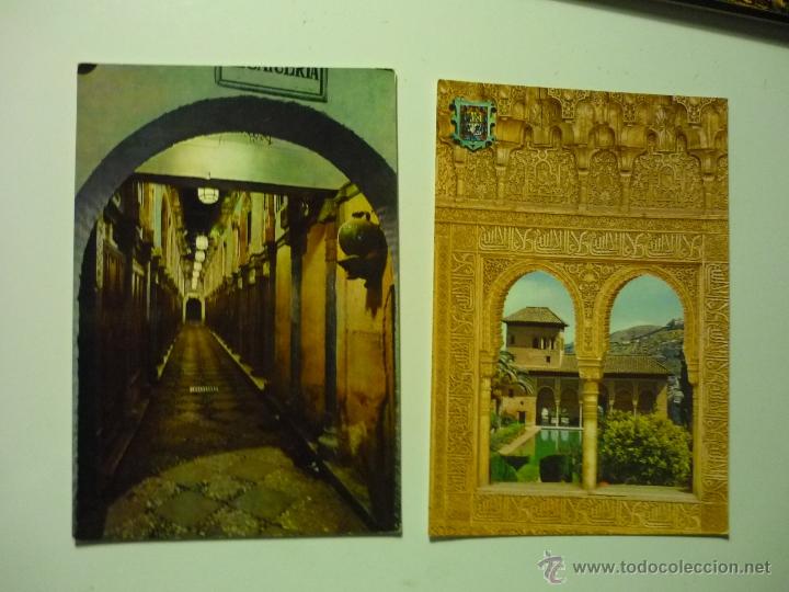 Postales: LOTE POSTALES GRANADA,-ALCAICERIA-ALHAMBRA-ESCRITAS