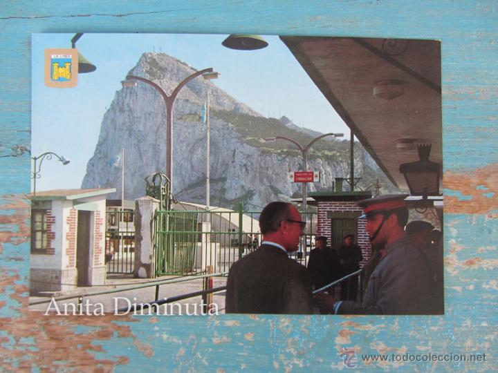 Postales: POSTAL DE LA LINEA DE LA CONCEPCION - CADIZ - VISTA DEL PE&Ntilde;ON DE GIBRALTAR ADUANA FRONTERA - SUBIRAT