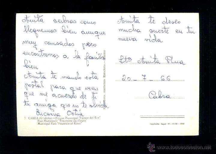Postales: Cabra *Parque...* Ed. H.A.E. n&ordm; 3. Escrita. - Foto 2