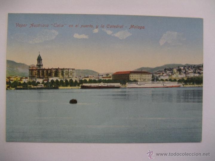 Postales: POSTAL M&Aacute;LAGA, PUERTO Y CATEDRAL - Foto 1