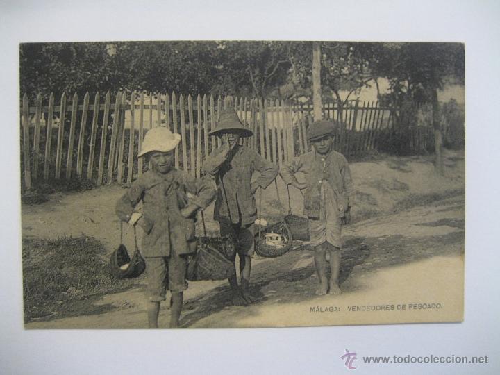 Postales: NI&Ntilde;OS VENDEDORES DE PESCADO, M&Aacute;LAGA DE HAUSER Y MENET