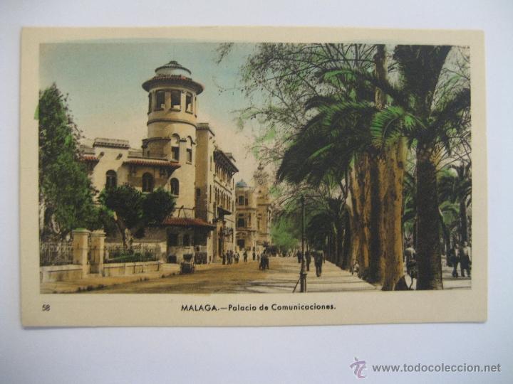 Postales: POSTAL M&Aacute;LAGA. PALACIO DE COMUNICACIONES. EDICIONES ARRIBAS. - Foto 1