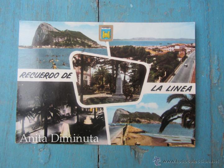 Postales: ANTIGUA POSTAL DE LA LINEA DE LA CONCEPCION - 1967 - PLAYA Y PE&Ntilde;ON DE GIBRALTAR JARDINES Y BAHIA PLA