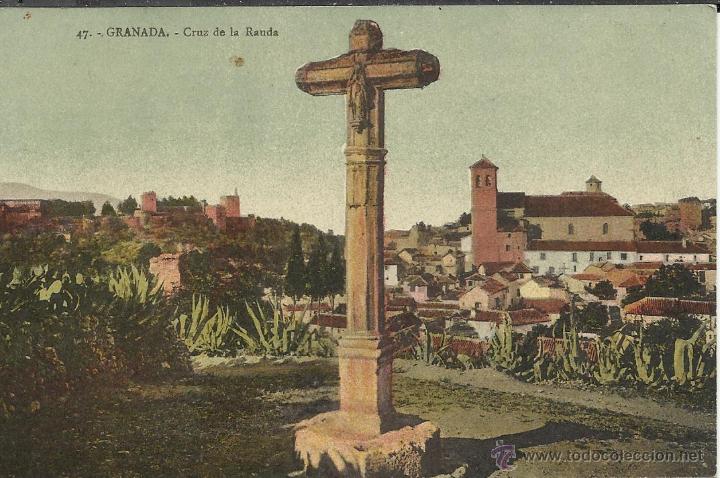 Postales: ANTIGUA POSTAL DE GRANADA CRUZ DE LA RAUDA - Foto 1