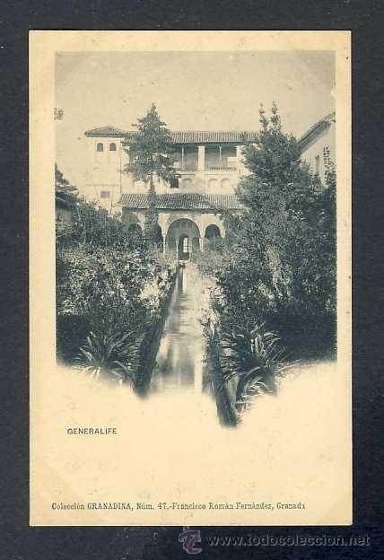 Postales: Postal de GRANADA: El Generalife (Col. Granadina num. 47) - Foto 1