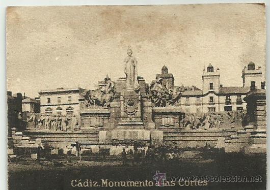 Postcards: POSTAL ORIGINAL DECADA DE LOS 30. CADIZ. N&ordm; 785. MONUMENTO ALAS CORTES. VER TAMA&Ntilde;O Y EXPLICACION
