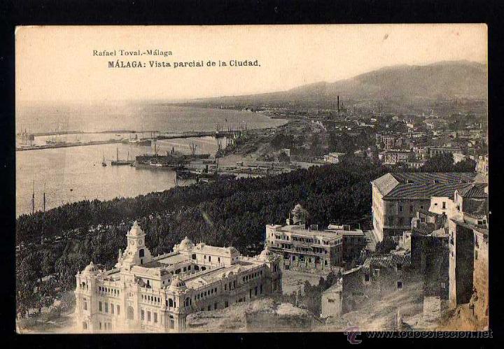 Postais: M&aacute;laga. Vista parcial de la Ciudad. Rafael Toval. No circulada.